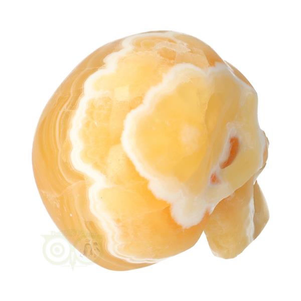 Grote foto oranje calciet schedel 438 gram verzamelen overige verzamelingen