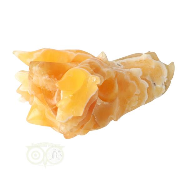 Grote foto oranje calciet draken schedel 822 gram verzamelen overige verzamelingen