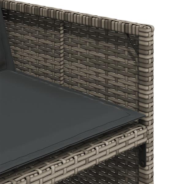 Grote foto vidaxl 11 delige tuinset met kussens poly rattan grijs tuin en terras tuinmeubelen
