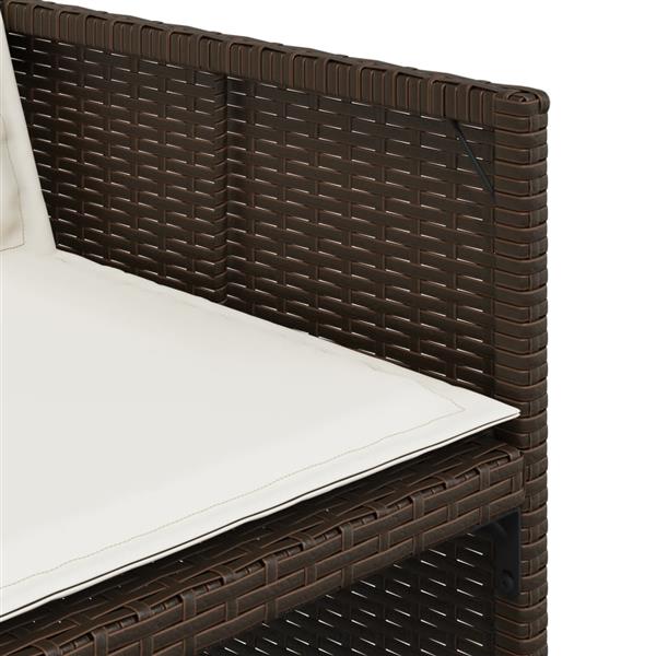 Grote foto vidaxl 9 delige tuinset met kussens poly rattan bruin tuin en terras tuinmeubelen