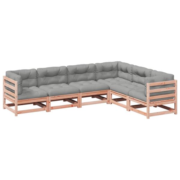 Grote foto vidaxl 6 delige loungeset met kussens massief douglas vurenhout tuin en terras tuinmeubelen