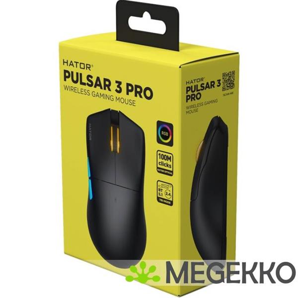 Grote foto hator pulsar 3 pro wireless rgb zwart computers en software overige computers en software