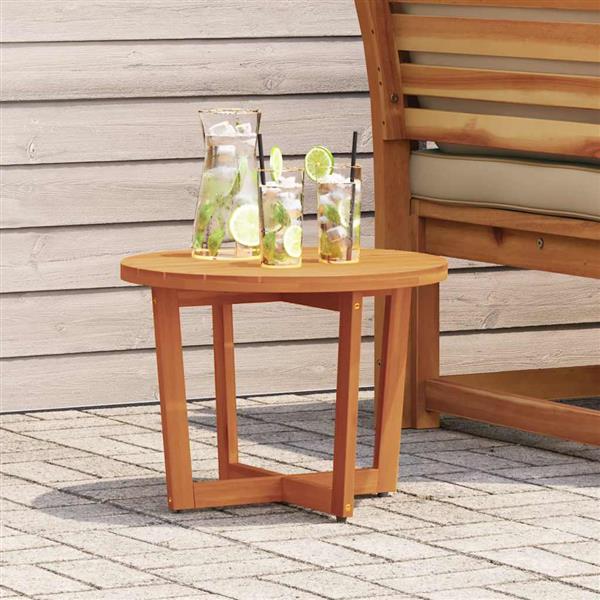 Grote foto vidaxl tuinbijzettafel rond 55x40 cm massief acaciahout tuin en terras tuinmeubelen
