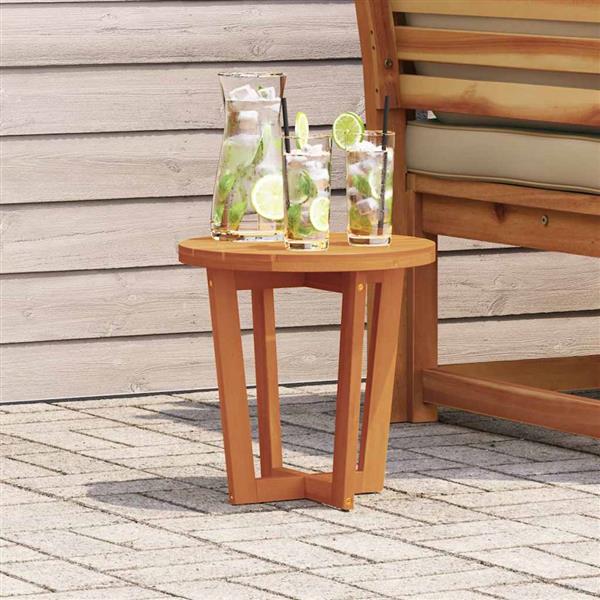 Grote foto vidaxl tuinbijzettafel rond 40x40 cm massief acaciahout tuin en terras tuinmeubelen