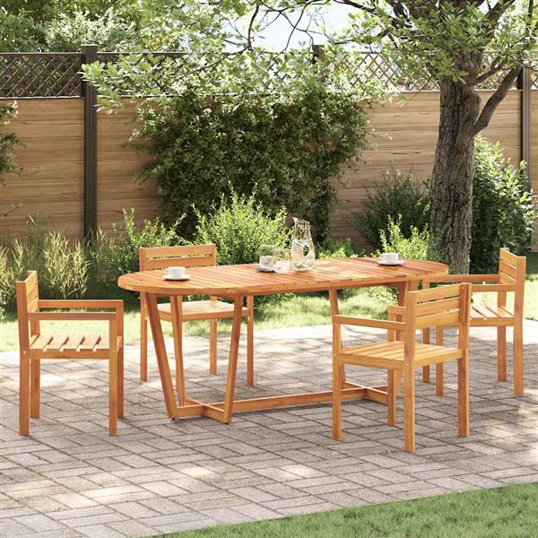 Grote foto vidaxl tuintafel ovaal 200x90x75 cm massief acaciahout tuin en terras tuinmeubelen