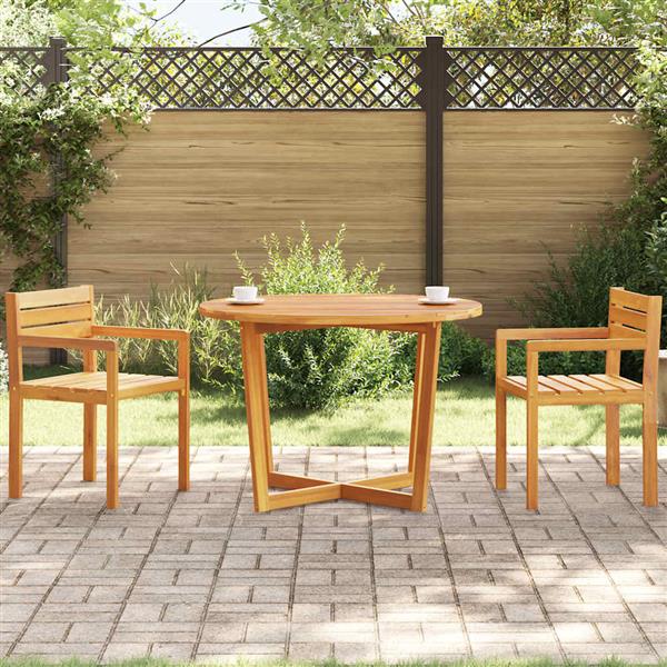 Grote foto vidaxl tuintafel rond 110x75 cm massief acaciahout tuin en terras tuinmeubelen
