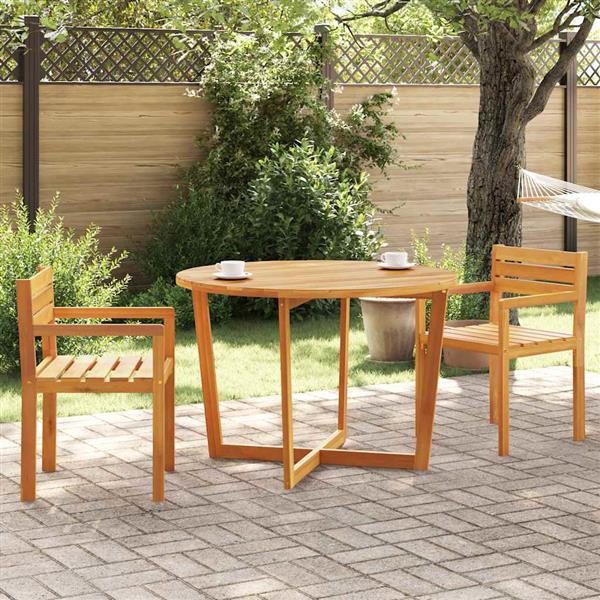 Grote foto vidaxl tuintafel rond 110x75 cm massief acaciahout tuin en terras tuinmeubelen