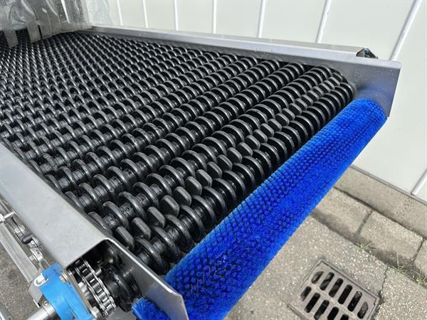 Grote foto rollenleesband rvs 270 x 70 cm voor het wassen of ontsmetten van product agrarisch tuinbouw