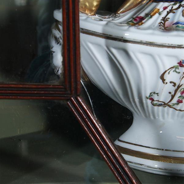 Grote foto strakke georgian hoekkast welsh ca 1800 eiken met mahonie no.300240 antiek en kunst stoelen en banken
