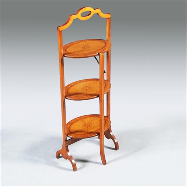 Grote foto cake stand in satijnhout ingelegd met zonmotief ca. 1920 no.301885 antiek en kunst stoelen en banken