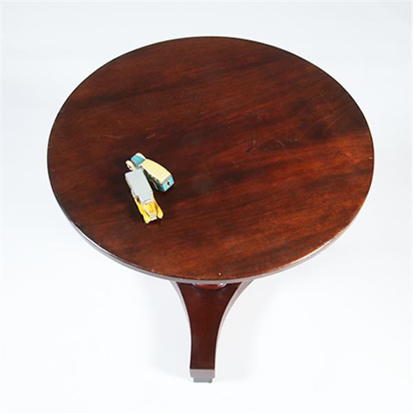 Grote foto ronde biedermeier salontafeltje in mahonie ca. 1830 no.301815 antiek en kunst stoelen en banken