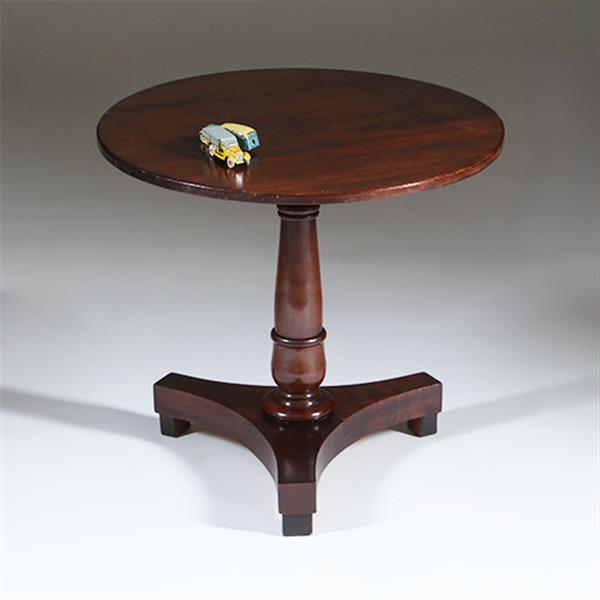 Grote foto ronde biedermeier salontafeltje in mahonie ca. 1830 no.301815 antiek en kunst stoelen en banken