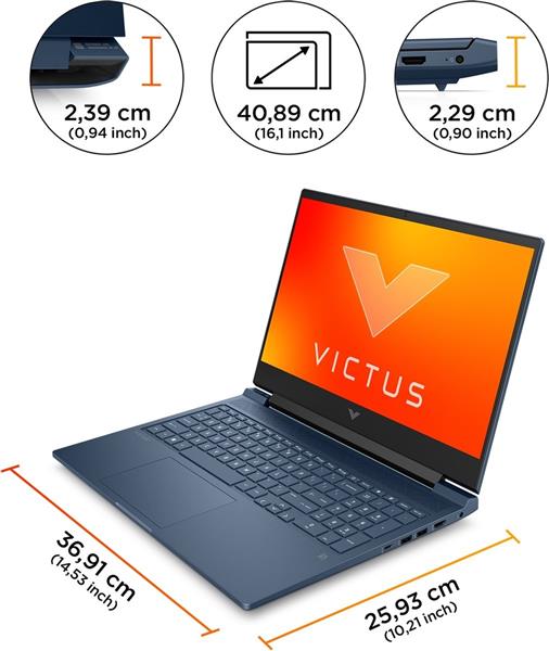 Grote foto hp victus 16 r0054nd intel core i7 13620h 16gb 512gb ssd 16.1 full hd 1920x1080 144hz n computers en software overige computers en software