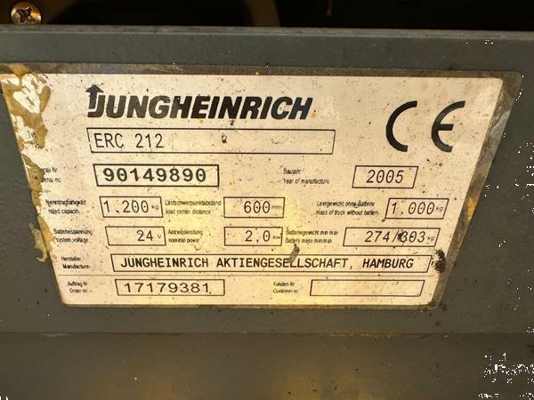 Grote foto vs 22260 elektrische stapelaar jungheinrich erc212 lepels 1400mm doe het zelf en verbouw hefwerktuigen