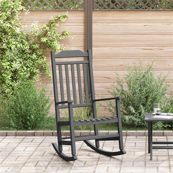 Grote foto vidaxl schommelstoel 65x84x114 cm hdpe zwart tuin en terras tuinmeubelen