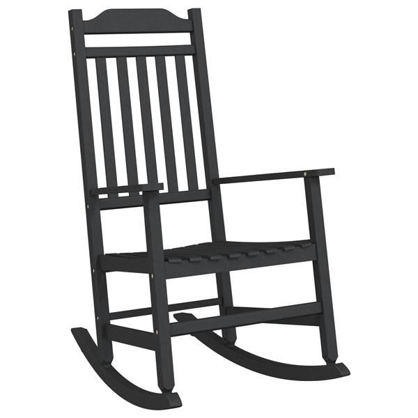 Grote foto vidaxl schommelstoel 65x84x114 cm hdpe zwart tuin en terras tuinmeubelen