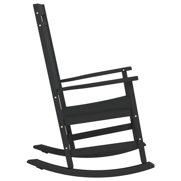 Grote foto vidaxl schommelstoel 65x84x114 cm hdpe zwart tuin en terras tuinmeubelen