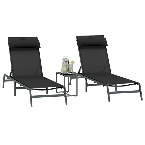 Grote foto vidaxl relaxfauteuil zwart staal tuin en terras tuinmeubelen