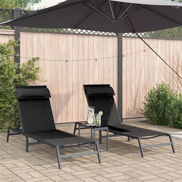 Grote foto vidaxl relaxfauteuil zwart staal tuin en terras tuinmeubelen