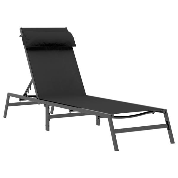 Grote foto vidaxl relaxfauteuil zwart staal tuin en terras tuinmeubelen