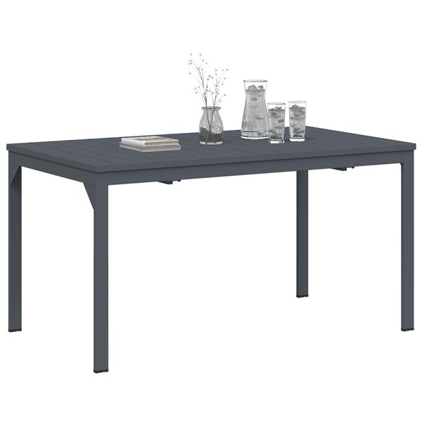 Grote foto vidaxl tuintafel donker grijs aluminium groot uitschuifbare tafelbladen tuin en terras tuinmeubelen