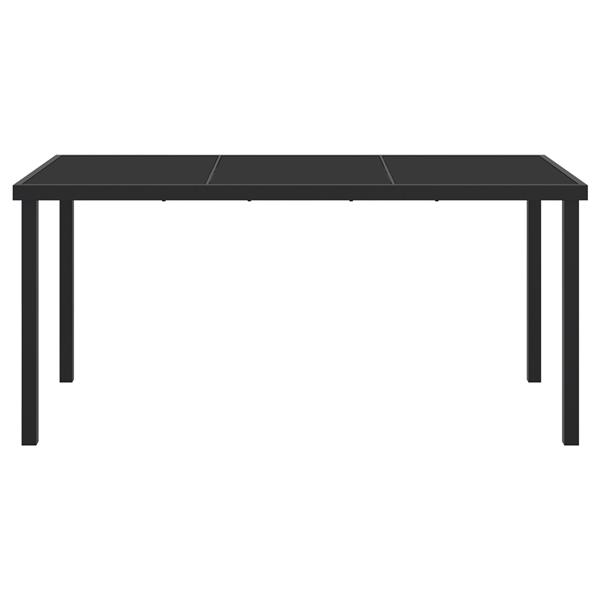 Grote foto vidaxl tuintafel 160x80x73 cm gehard glas zwart tuin en terras tuinmeubelen