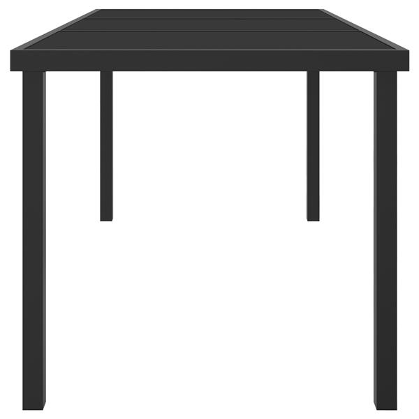 Grote foto vidaxl tuintafel 160x80x73 cm gehard glas zwart tuin en terras tuinmeubelen