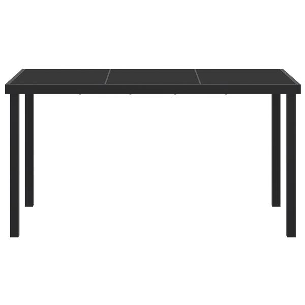 Grote foto vidaxl tuintafel 140x80x73 cm gehard glas zwart tuin en terras tuinmeubelen