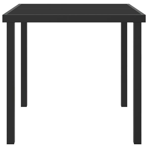 Grote foto vidaxl tuintafel 80x80x73 cm gehard glas zwart tuin en terras tuinmeubelen