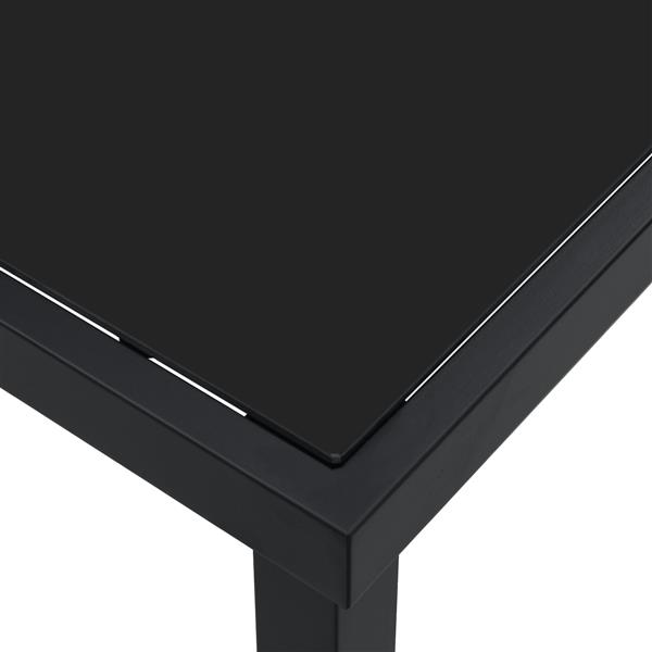 Grote foto vidaxl tuintafel 80x80x73 cm gehard glas zwart tuin en terras tuinmeubelen