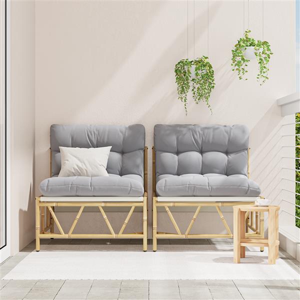 Grote foto vidaxl tuinligbedden 2 stuks met kussen 60x80x71 cm staal tuin en terras tuinmeubelen