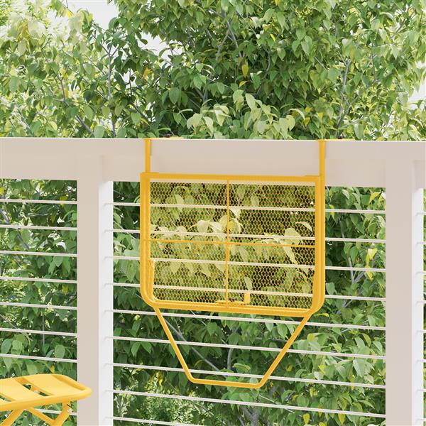 Grote foto vidaxl balkontafel hangend inklapbaar 60x40 cm staal mosterdgeel tuin en terras tuinmeubelen