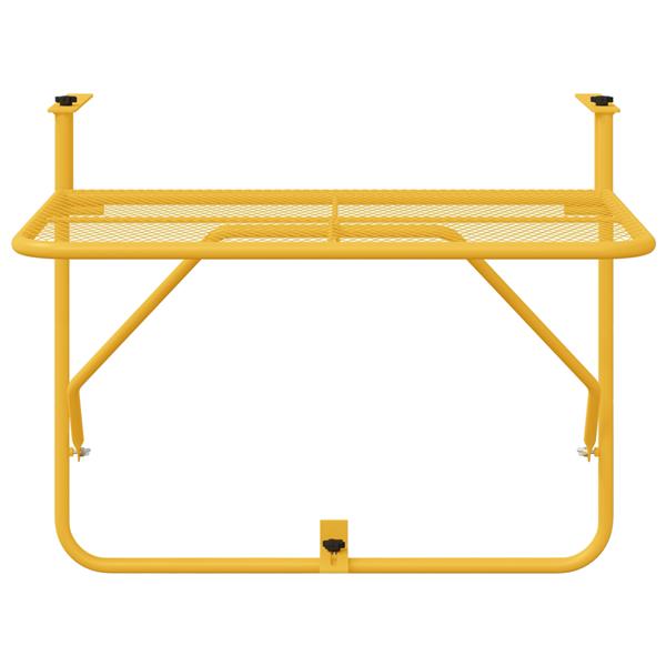 Grote foto vidaxl balkontafel hangend inklapbaar 60x40 cm staal mosterdgeel tuin en terras tuinmeubelen
