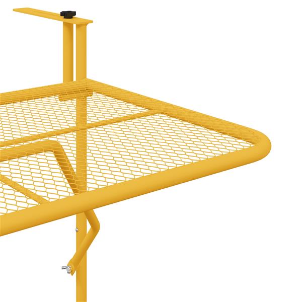 Grote foto vidaxl balkontafel hangend inklapbaar 60x40 cm staal mosterdgeel tuin en terras tuinmeubelen
