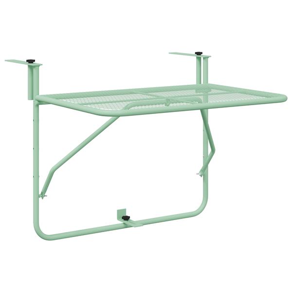 Grote foto vidaxl balkontafel hangend inklapbaar 60x40 cm staal mintgroen tuin en terras tuinmeubelen