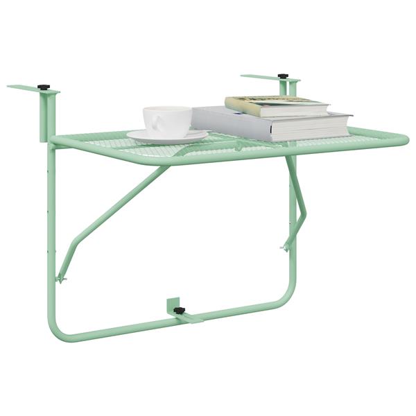 Grote foto vidaxl balkontafel hangend inklapbaar 60x40 cm staal mintgroen tuin en terras tuinmeubelen