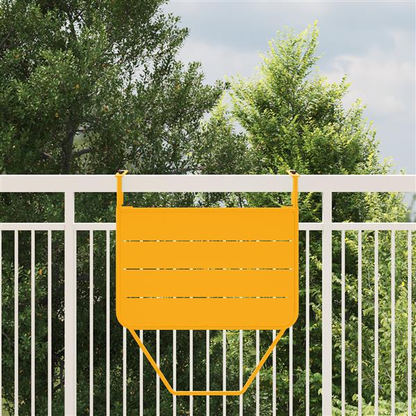 Grote foto vidaxl balkontafel hangend inklapbaar 60x40 cm staal geel tuin en terras tuinmeubelen