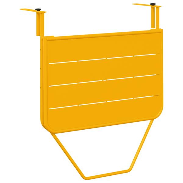 Grote foto vidaxl balkontafel hangend inklapbaar 60x40 cm staal geel tuin en terras tuinmeubelen