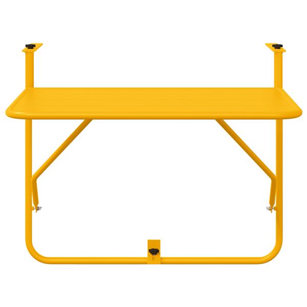 Grote foto vidaxl balkontafel hangend inklapbaar 60x40 cm staal geel tuin en terras tuinmeubelen