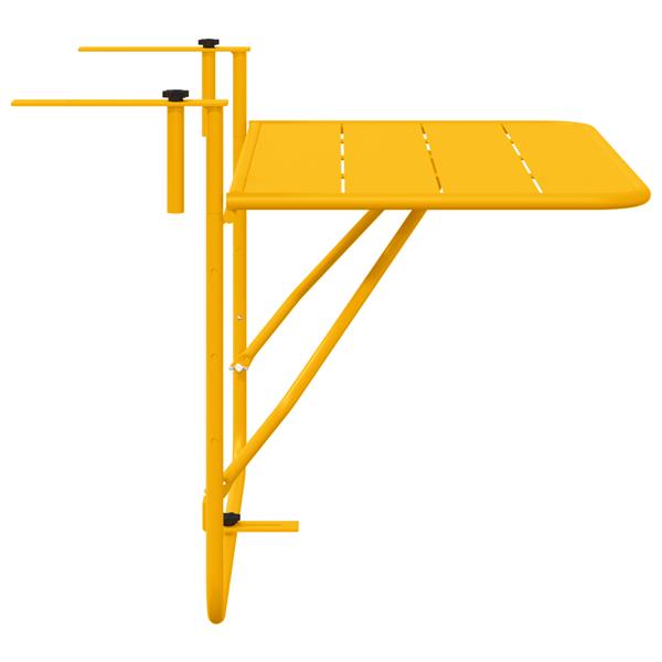 Grote foto vidaxl balkontafel hangend inklapbaar 60x40 cm staal geel tuin en terras tuinmeubelen