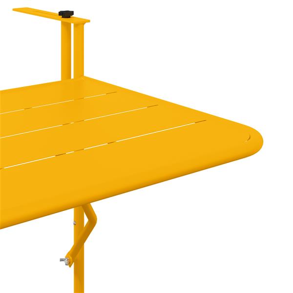 Grote foto vidaxl balkontafel hangend inklapbaar 60x40 cm staal geel tuin en terras tuinmeubelen