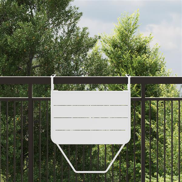 Grote foto vidaxl balkontafel hangend inklapbaar 60x40 cm staal wit tuin en terras tuinmeubelen