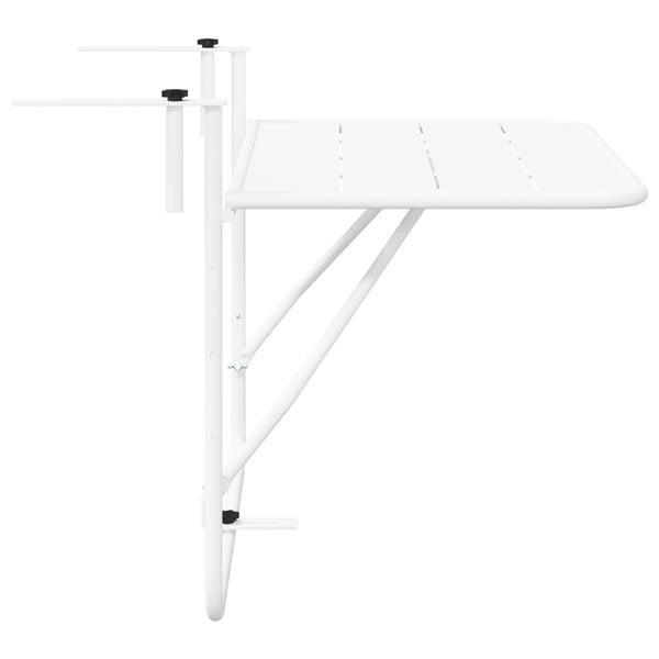 Grote foto vidaxl balkontafel hangend inklapbaar 60x40 cm staal wit tuin en terras tuinmeubelen