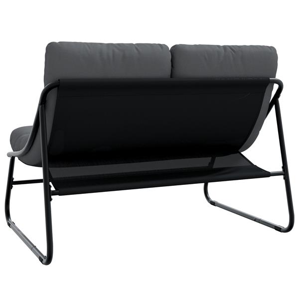 Grote foto vidaxl tuinbank met kussen zwart 110x80x71 cm staal tuin en terras tuinmeubelen