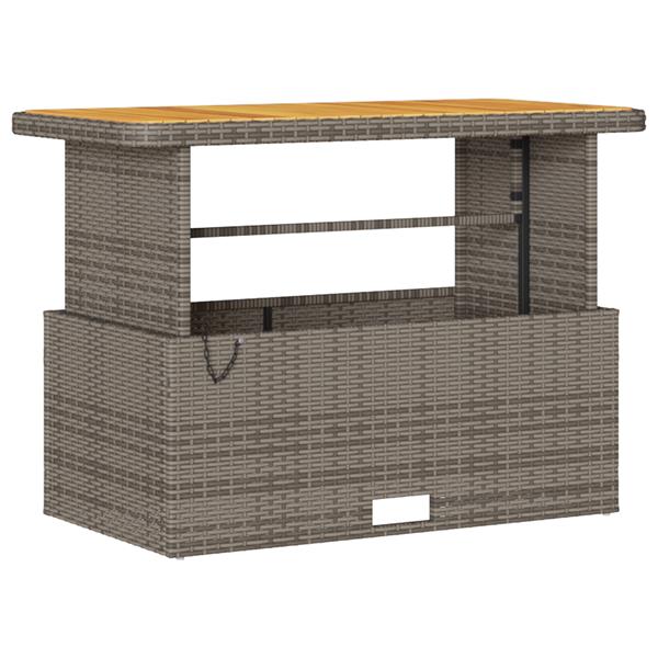Grote foto vidaxl 4 delige tuinset met kussens poly rattan acaciahout grijs tuin en terras tuinmeubelen