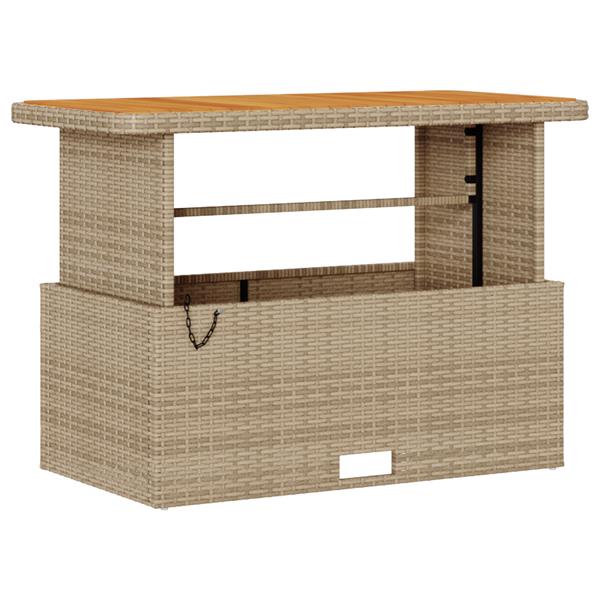 Grote foto vidaxl 4 delige tuinset met kussens poly rattan acaciahout beige tuin en terras tuinmeubelen