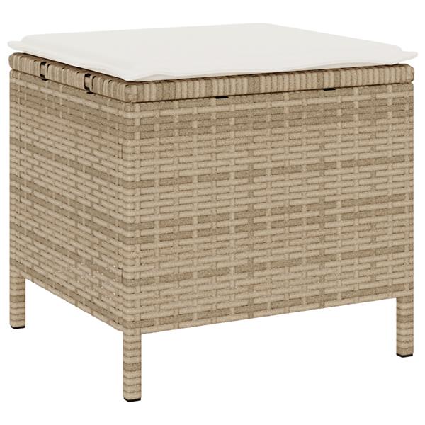 Grote foto vidaxl 4 delige tuinset met kussens poly rattan acaciahout beige tuin en terras tuinmeubelen