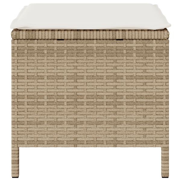 Grote foto vidaxl 4 delige tuinset met kussens poly rattan acaciahout beige tuin en terras tuinmeubelen