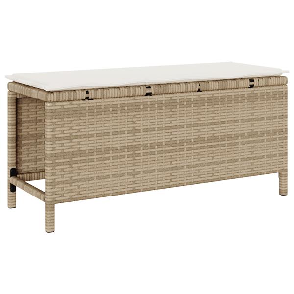 Grote foto vidaxl 3 delige tuinset met kussens poly rattan acaciahout beige tuin en terras tuinmeubelen