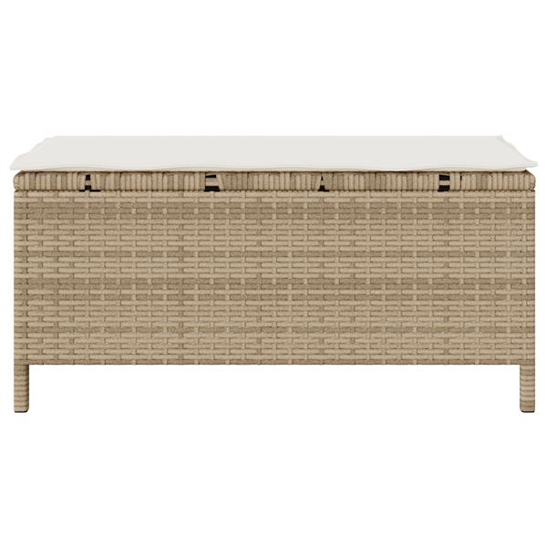 Grote foto vidaxl 3 delige tuinset met kussens poly rattan acaciahout beige tuin en terras tuinmeubelen